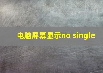 电脑屏幕显示no single